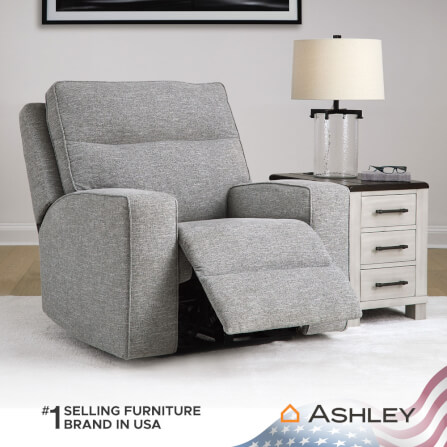 โซฟาปรับเอนไฟฟ้า 1 ที่นั่ง พร้อมพนักพิงศีรษะปรับได้ ASHLEY FURNITURE HOMESTORE รุ่น BISCOE/1RM สีเทาอ่อน_9
