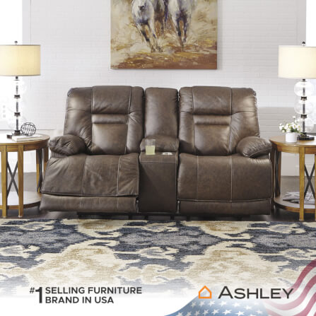 โซฟาปรับเอนไฟฟ้า 2 ที่นั่งพร้อมที่วางแขน ASHLEY FURNITURE HOMESTORE รุ่น WURSTROW/2RRM สีน้ำตาล_8