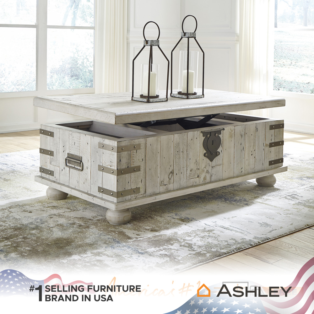โต๊ะกลาง พร้อมลิฟท์ท็อป ASHLEY FURNITURE HOMESTORE รุ่น CARYNHURST/132 สีขาววินเทจ_4