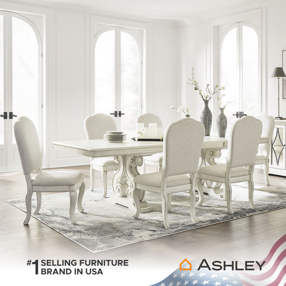 โต๊ะอาหาร ปรับขนาดได้ ASHLEY FURNITURE HOMESTORE รุ่น ARLENDYNE/183-275 สีขาววินเทจ_7