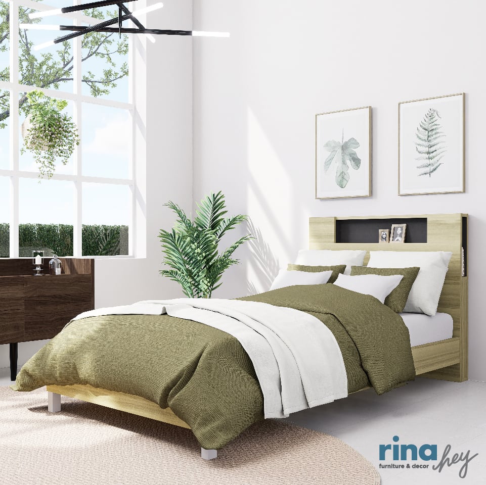 เตียง 3.5 ฟุต RINA HEY รุ่น GLASTON/105 สีน้ำตาลอ่อน_6