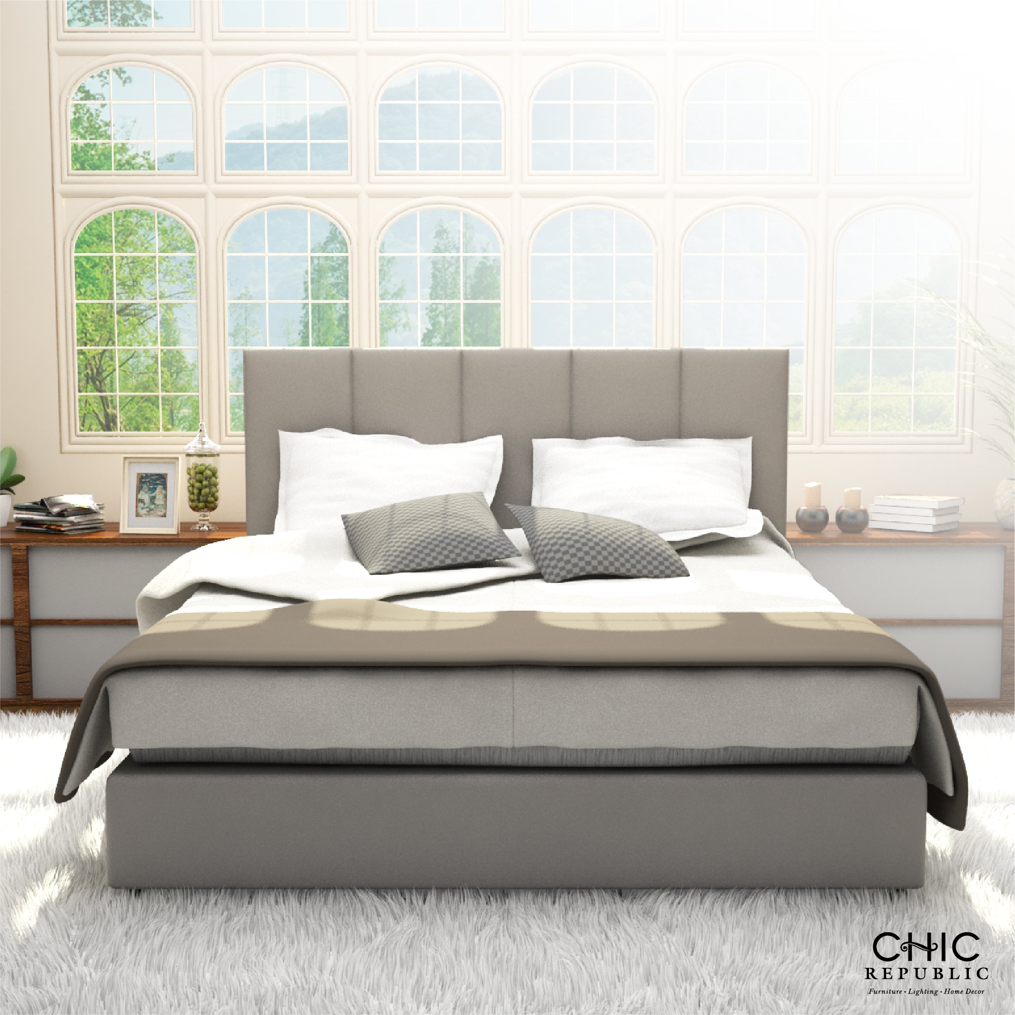 เตียง 6 ฟุต  CHIC REPUBLIC รุ่น ARAYA/180 สีเทาเข้มเทรนดี้_8
