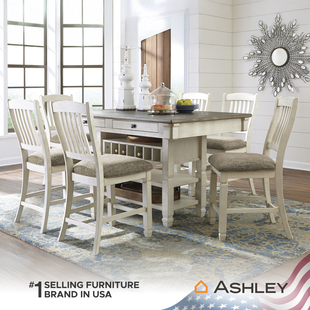 โต๊ะบาร์ ASHLEY FURNITURE HOMESTORE รุ่น BOLANBURG/101 สีขาววินเทจ_7