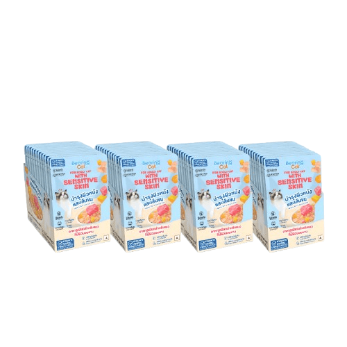 อาหารเปียกสำหรับแมว BEARING CAT สูตร บำรุงผิวหนังและขน ขนาด 70G แพค 48 ชิ้น_1