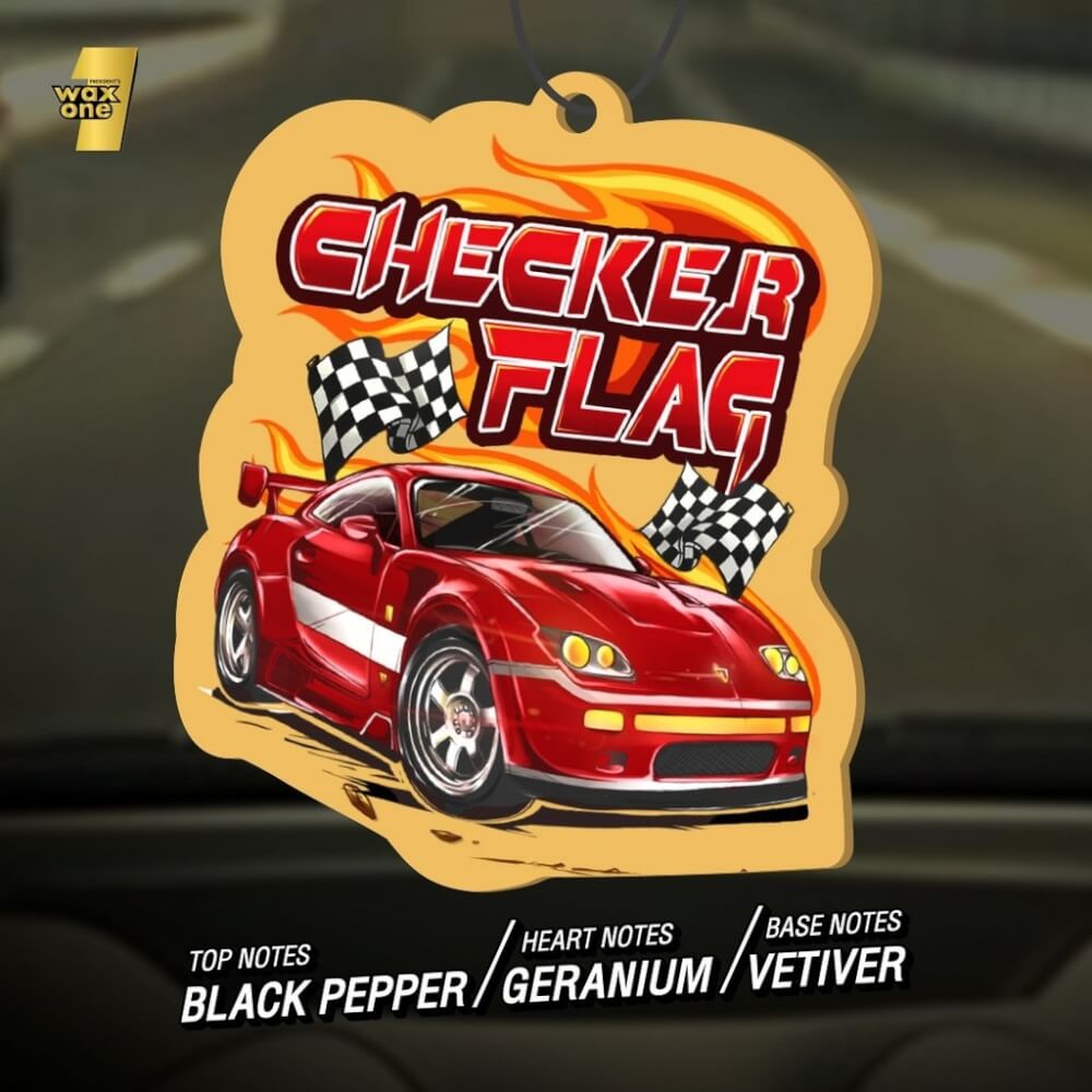 แผ่นน้ำหอมปรับอากาศในรถยนต์ WAX ONE รุ่นPRESIDENT'S WAXONE GOLD AIR FRESHENER ขนาด 13G กลิ่น CHECKER FLAG_3
