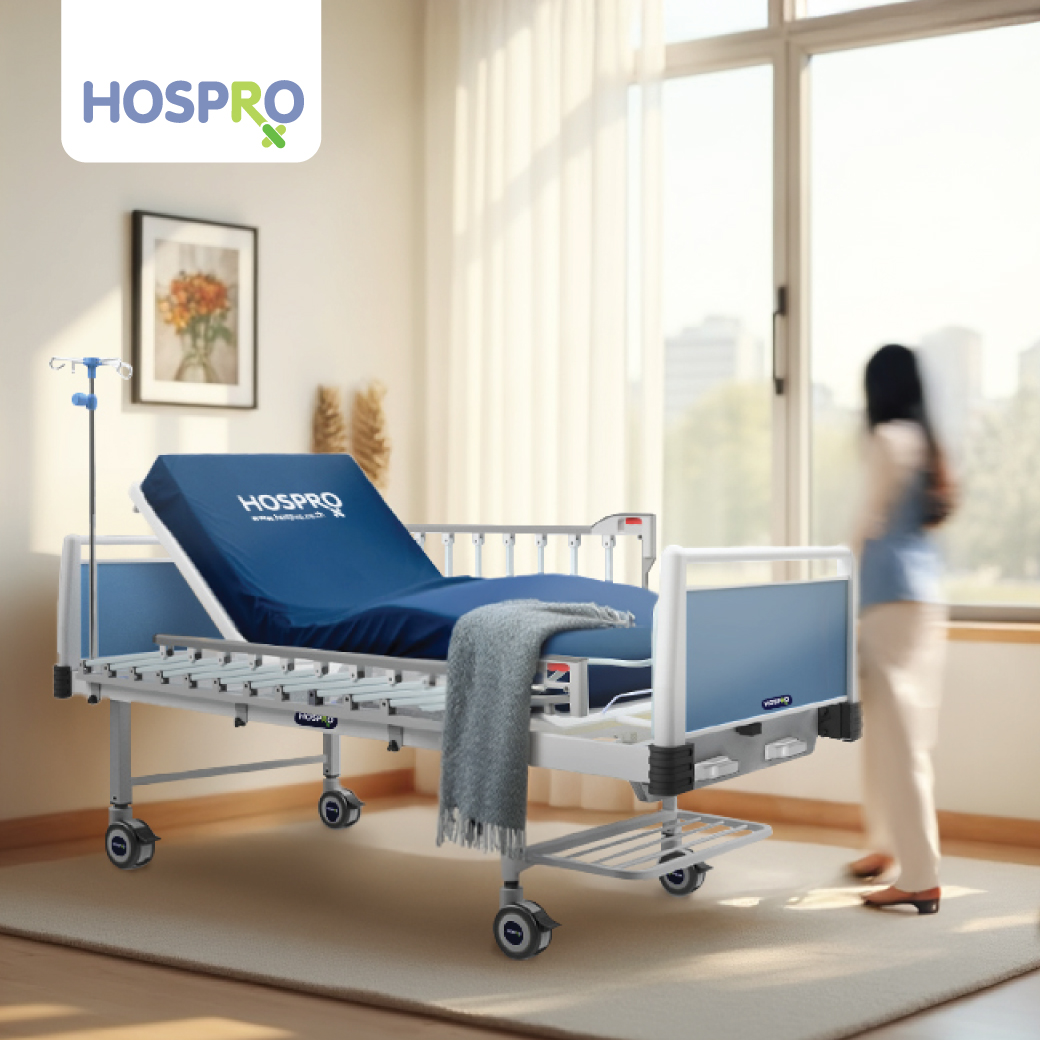 เตียงผู้ป่วยมือหมุน HOSPRO รุ่น H-MB311 2F 2 ไกร์ 2 ฟังก์ชัน_3