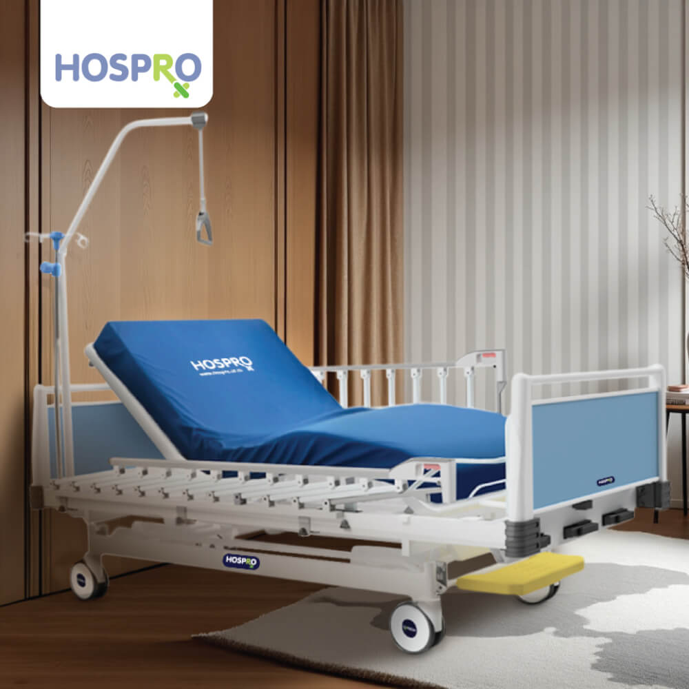 เตียงผู้ป่วยมือหมุน 3 ไกร์ 3 ฟังก์ชัน HOSPRO รุ่น H-MB313 3F BLUE_8