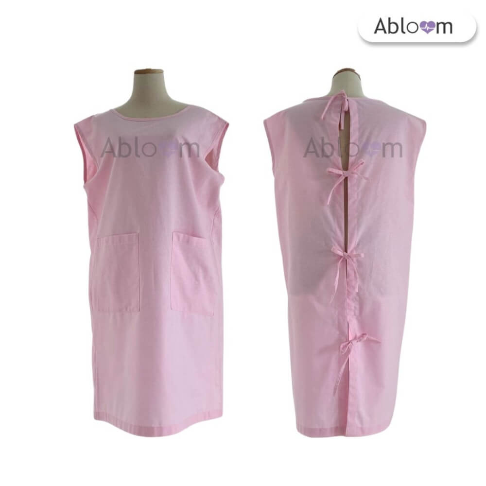 ชุดคลุม แบบผูกโบว์ด้านหลังแขนกุด ABLOOM 0040211012065_สีชมพู ไซซ์ XL_0