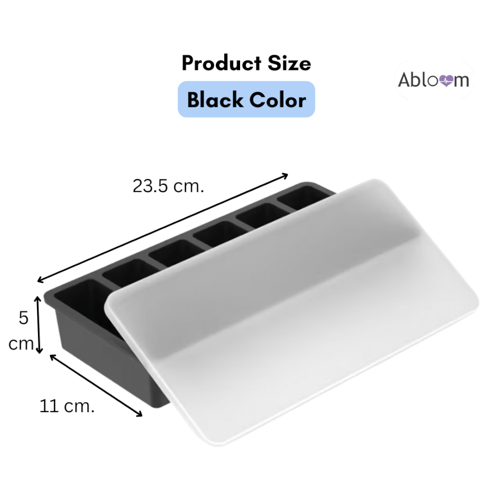 ถาดซิลิโคนแช่แข็งอาหาร  ABLOOM รุ่น 0080039001018 สีดำ