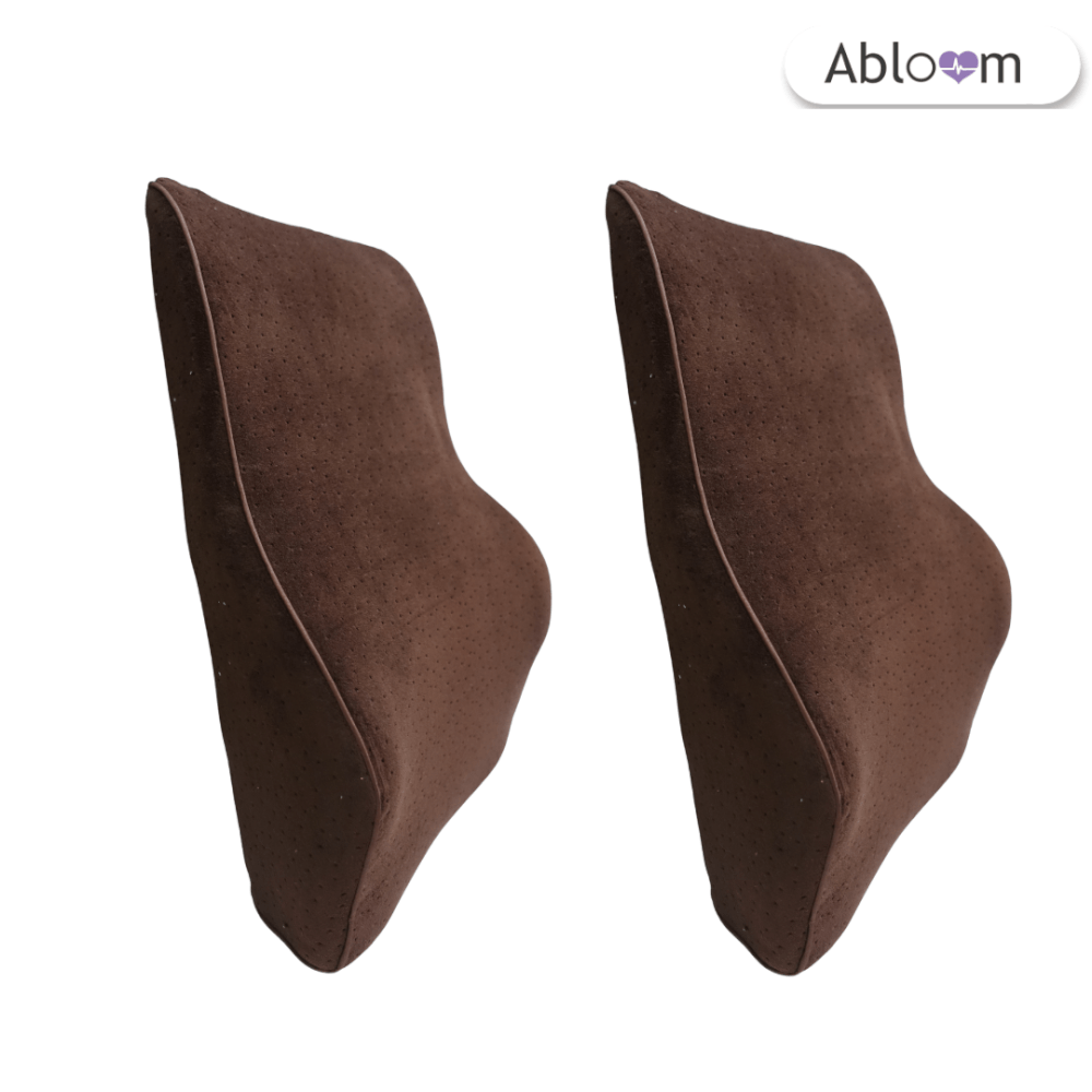 แพ็คคู่ เบาะรองหลัง เมมโมรี่โฟม ABLOOM_สีน้ำตาล