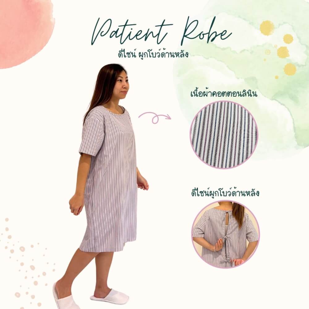 ชุดคลุม แบบผูกโบว์ด้านหลัง ABLOOM 0040174001038_สีดำลายทาง ไซซ์ S_2