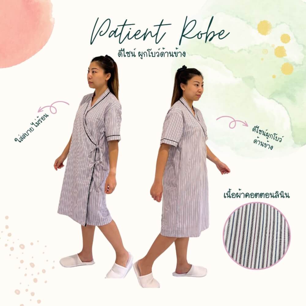 ชุดคลุม แบบผูกโบว์ด้านหลัง ABLOOM 0040174001038_สีดำลายทาง ไซซ์ S_3