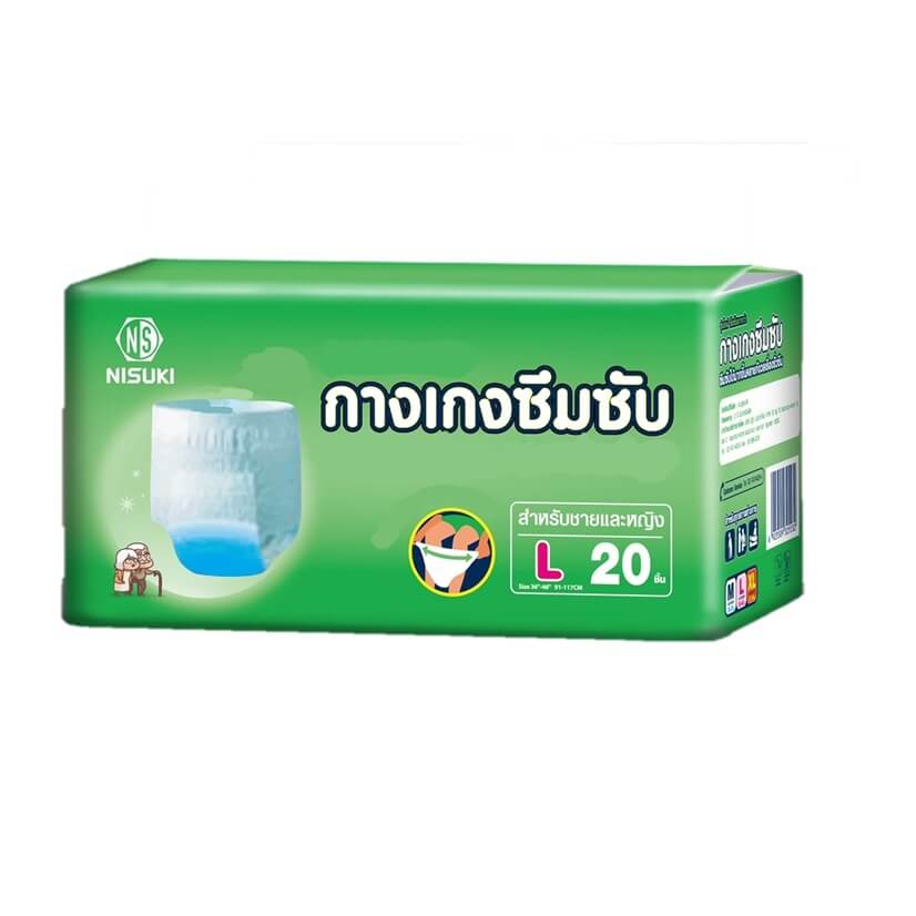 กางเกงผ้าอ้อมผู้ใหญ่ NISUKI  ไซส์ L 80 ชิ้น (1 ลัง)