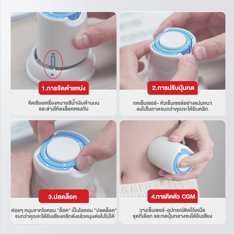 เครื่องตรวจน้ำตาลแบบต่อเนื่อง SINOCARE รุ่น  ICAN CGM 0070090003014