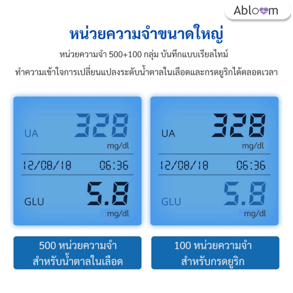 เครื่องวัดระดับน้ำตาลในเลือด และยูริก SINOCARE รุ่น SAFE AQ UG 0070071003019