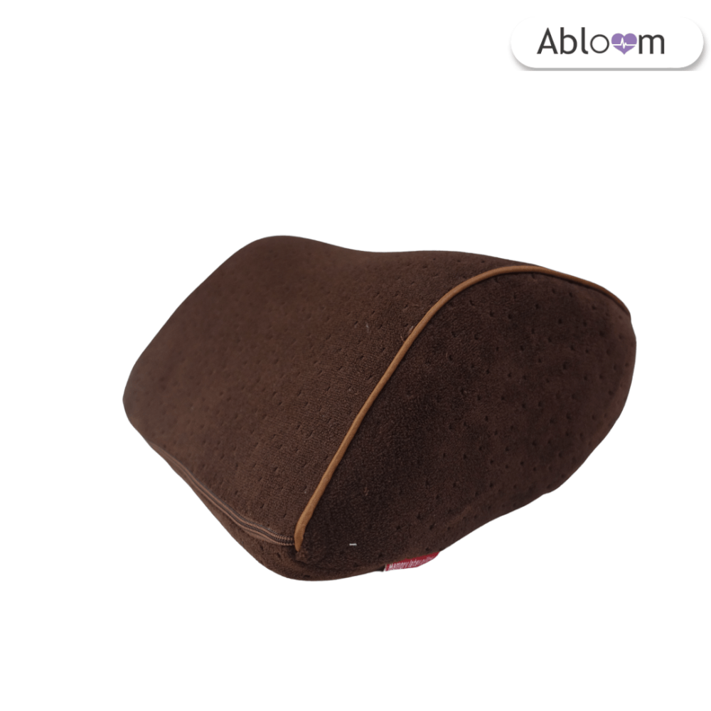 เซ็ตเบาะรองหลังและหมอนรองคอในรถ เมมโมรี่โฟม ABLOOM_สีน้ำตาล