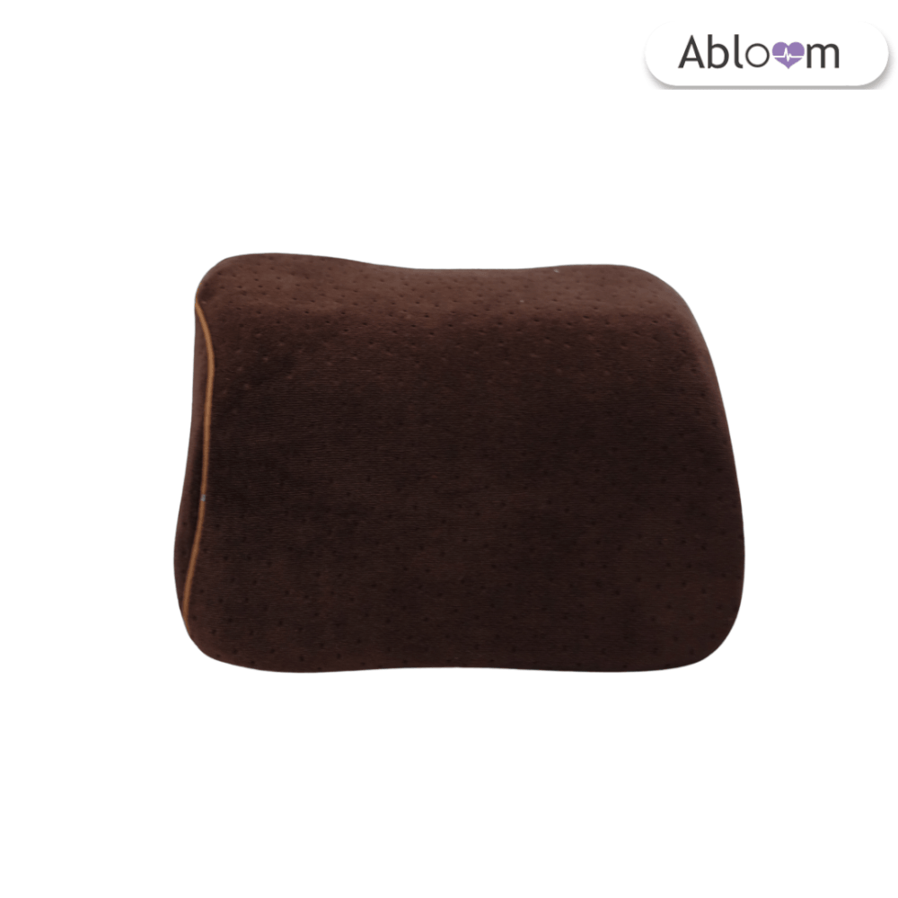เซ็ตเบาะรองหลังและหมอนรองคอในรถ เมมโมรี่โฟม ABLOOM_สีน้ำตาล