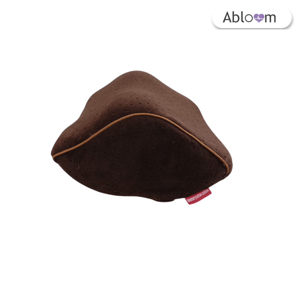 เซ็ตเบาะรองหลังและหมอนรองคอในรถ เมมโมรี่โฟม ABLOOM_สีน้ำตาล