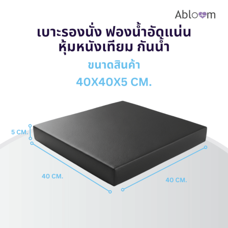 เบาะรองนั่ง ABLOOM 0190075004017 ขนาด 40×40×5 ซม. สีดำ_2