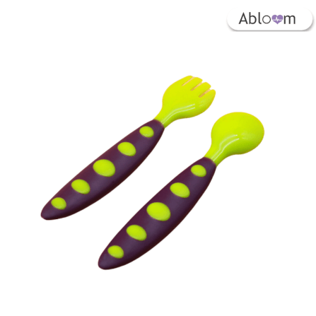 ช้อนหัดทานสำหรับเด็ก ABLOOM 0080016008016_สีม่วงลายจุด_3