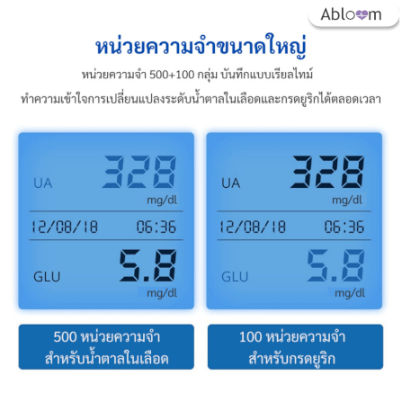 เครื่องวัดระดับน้ำตาลในเลือด และยูริก SINOCARE รุ่น SAFE AQ UG 0070071003019_4