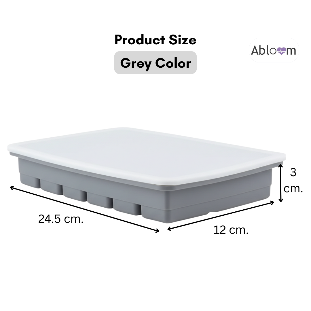 ถาดซิลิโคนแช่แข็งอาหาร ABLOOM รุ่น 0080039001018 สีเทา_1