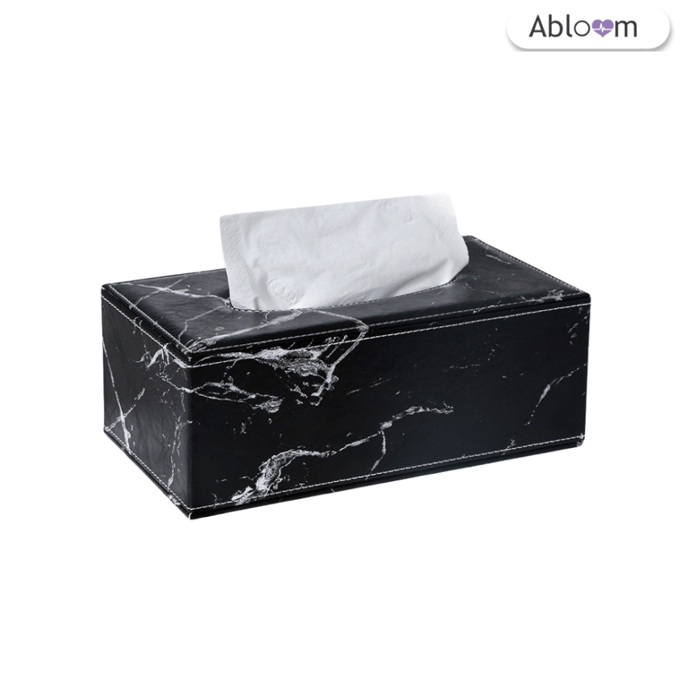  กล่องทิชชู่ ABLOOM 0230023004017_ลายหินอ่อน สีดำ