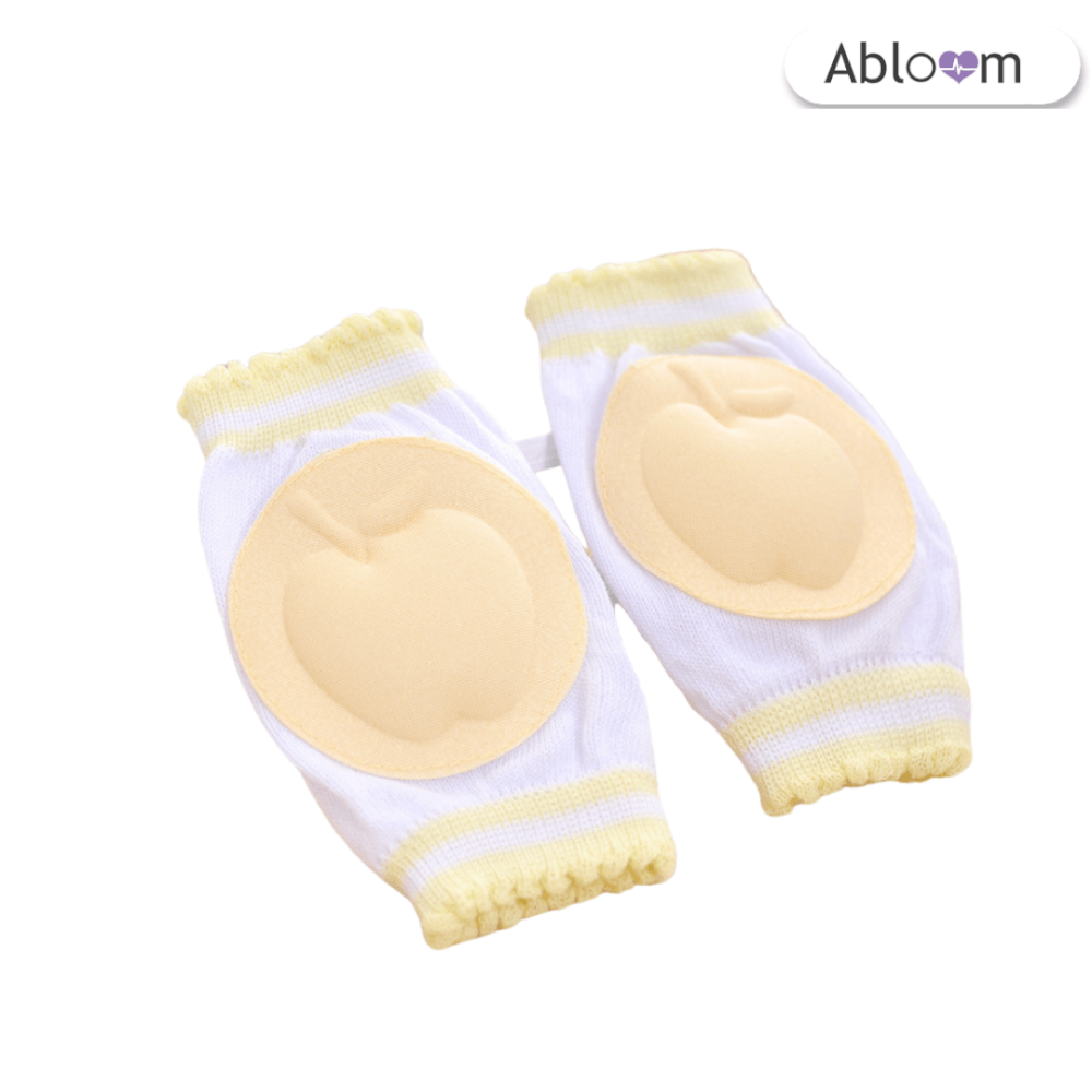 สนับเข่าเด็ก ABLOOM  0080038007011_ลายเส้นเหลือง (แพ็ค 2 คู่)