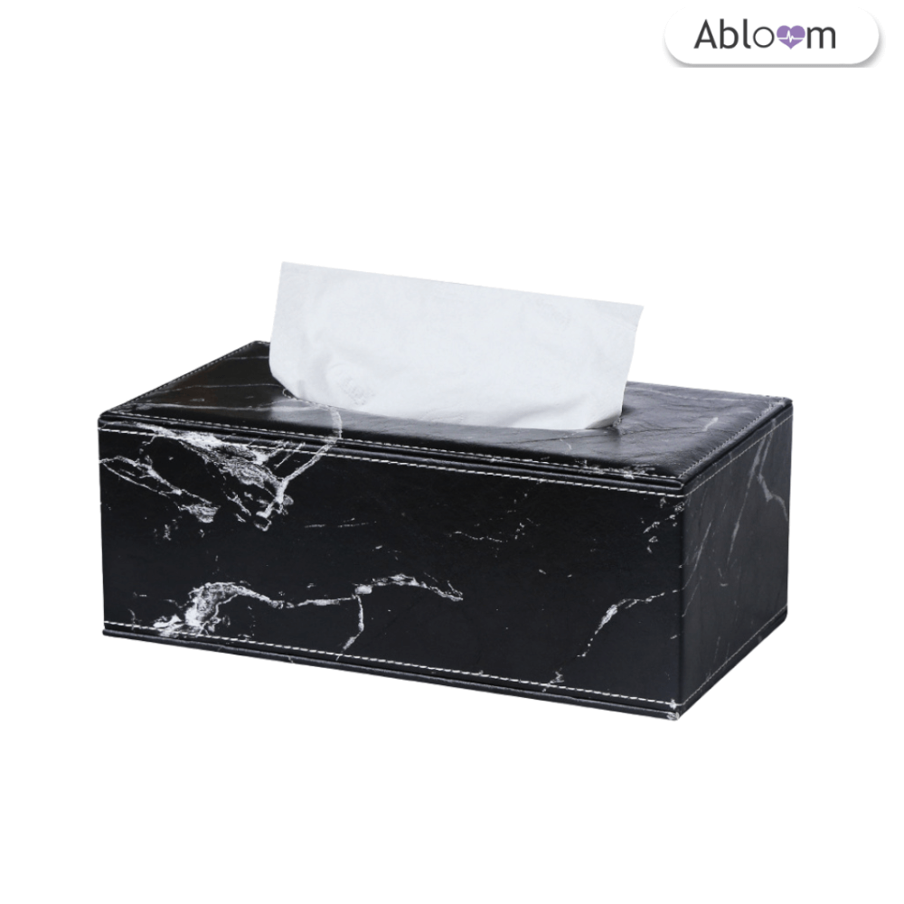  กล่องทิชชู่ ABLOOM 0230023004017_ลายหินอ่อน สีดำ