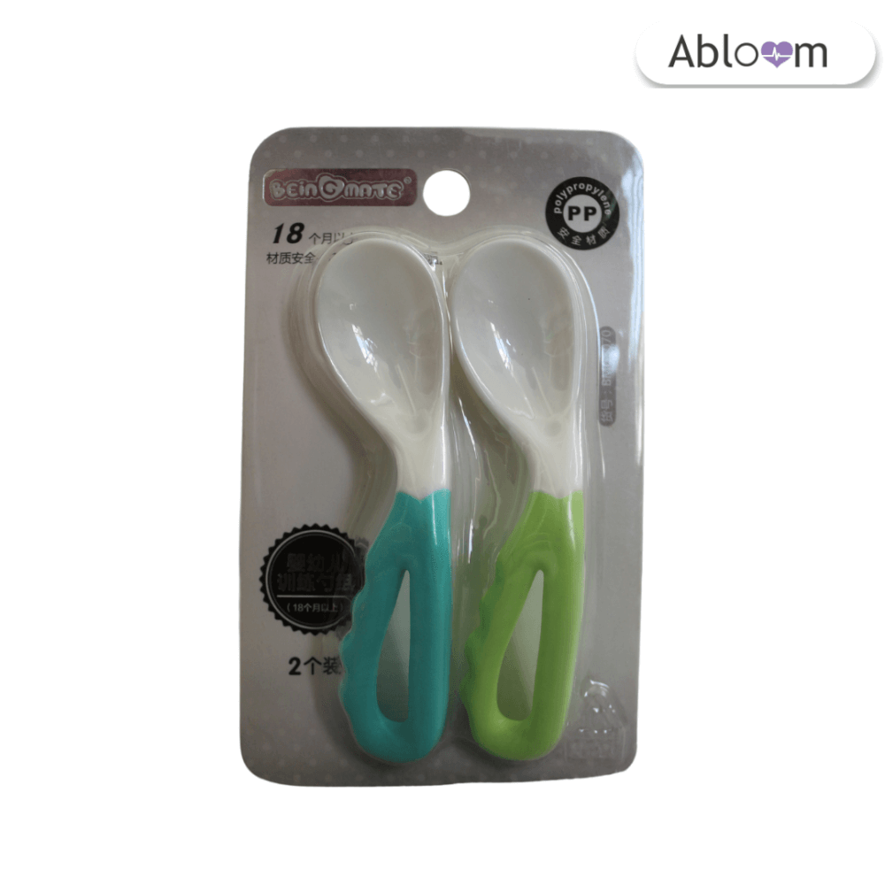   ช้อนสำหรับเด็ก ฝึกทานอาหารด้วยตัวเอง ABLOOM 0080016008016_(คู่สีฟ้า/เขียว) _5