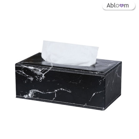  กล่องทิชชู่ ABLOOM 0230023004017_ลายหินอ่อน สีดำ_1