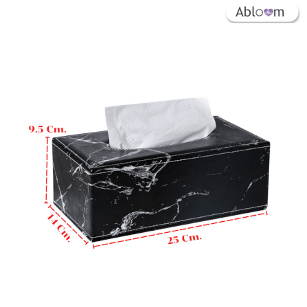  กล่องทิชชู่ ABLOOM 0230023004017_ลายหินอ่อน สีดำ_2