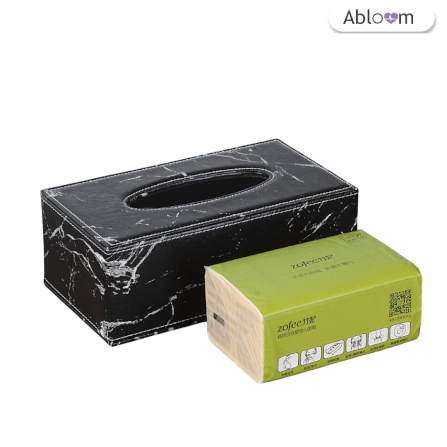  กล่องทิชชู่ ABLOOM 0230023004017_ลายหินอ่อน สีดำ_6