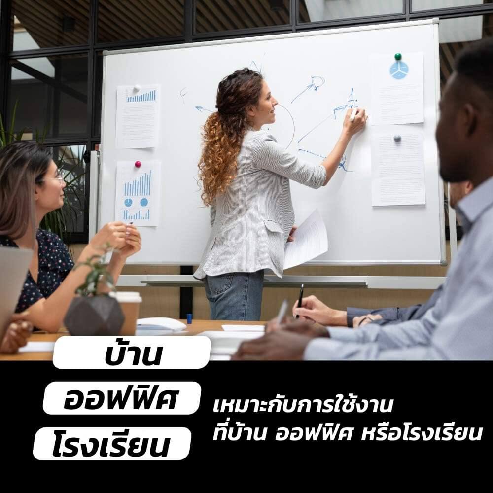 กระดานไวท์บอร์ดขาตั้ง 2 หน้า MEDILA รุ่น WB03-90-180-WH ขนาดกระดาน 90*180 ซม. พลิกกระดานในตัวได้