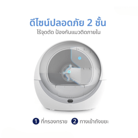 ห้องน้ำเเมวแบบอัตโนมัติ พร้อม WIFI THAI SUN SPORT รุ่น PET0038_2