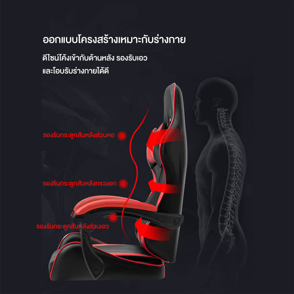 เก้าอี้เกมส์ MEDILA รุ่น CH0006RD สีแดง_1