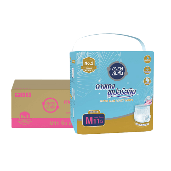 ผ้าอ้อมผู้ใหญ่แบบกางเกง ANAN ไซซ์ M 11 ชิ้น 6 แพ็ค/ลัง (66ชิ้น)_0