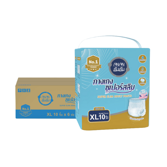 ผ้าอ้อมผู้ใหญ่แบบกางเกง ANAN ไซซ์ XL 10 ชิ้น 6 แพ็ค/ลัง (60ชิ้น)_0