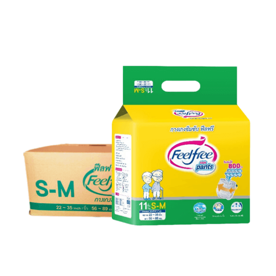 ผ้าอ้อมผู้ใหญ่แบบกางเกง FEELFREE ไซซ์ S-M 11 6 แพ็ค/ลัง (66ชิ้น)_0