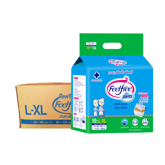 ผ้าอ้อมผู้ใหญ่แบบกางเกง FEELFREE ไซซ์ L-XL10 10 แพ็ค/ลัง (60ชิ้น)_0