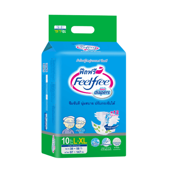 ผ้าอ้อมผู้ใหญ่แบบเทป FEELFREE L-XL10 X 1 แพ็ค_0