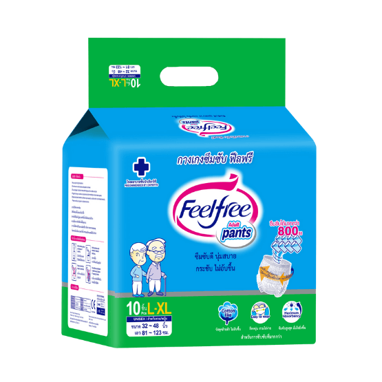 ผ้าอ้อมผู้ใหญ่แบบกางเกง FEELFREE ไซซ์ L-XL 10 ชิ้น X 1 แพ็ค_0