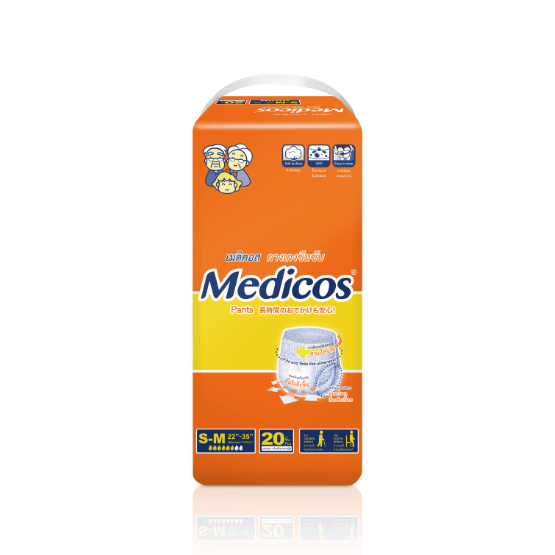 ผ้าอ้อมผู้ใหญ่กางเกง MEDICOS ไซซ์ S-M 20 ชิ้น X 1 แพ็ค_0