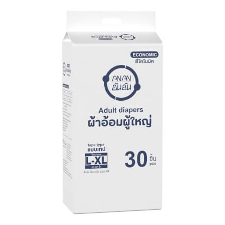 ANAN ECONOMIC อันอัน ผ้าอ้อมผู้ใหญ่แบบเทป L-XL 30 ชิ้น_0
