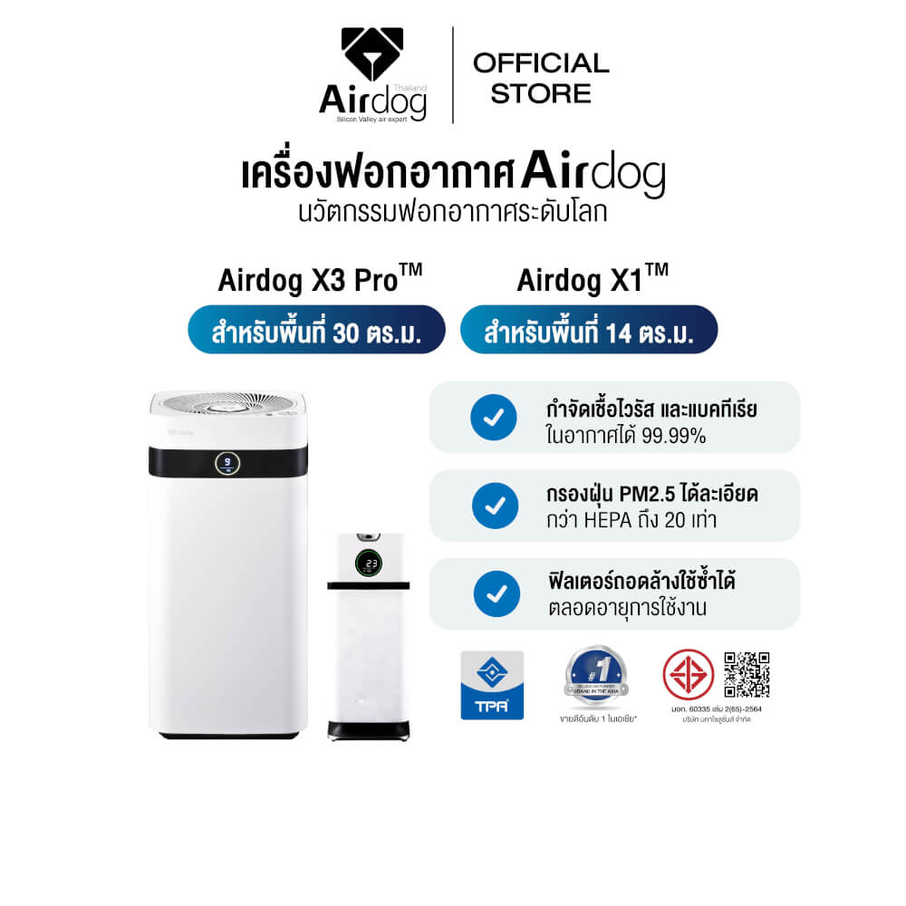 [แพ็คคู่คุ้มกว่า] เครื่องฟอกอากาศ AIRDOG X3PRO(D) กรองฝุ่น ฆ่าไวรัส กรองขนสัตว์ 15-30ตร.ม + X1 ไม่เกิน 14ตร.ม_8