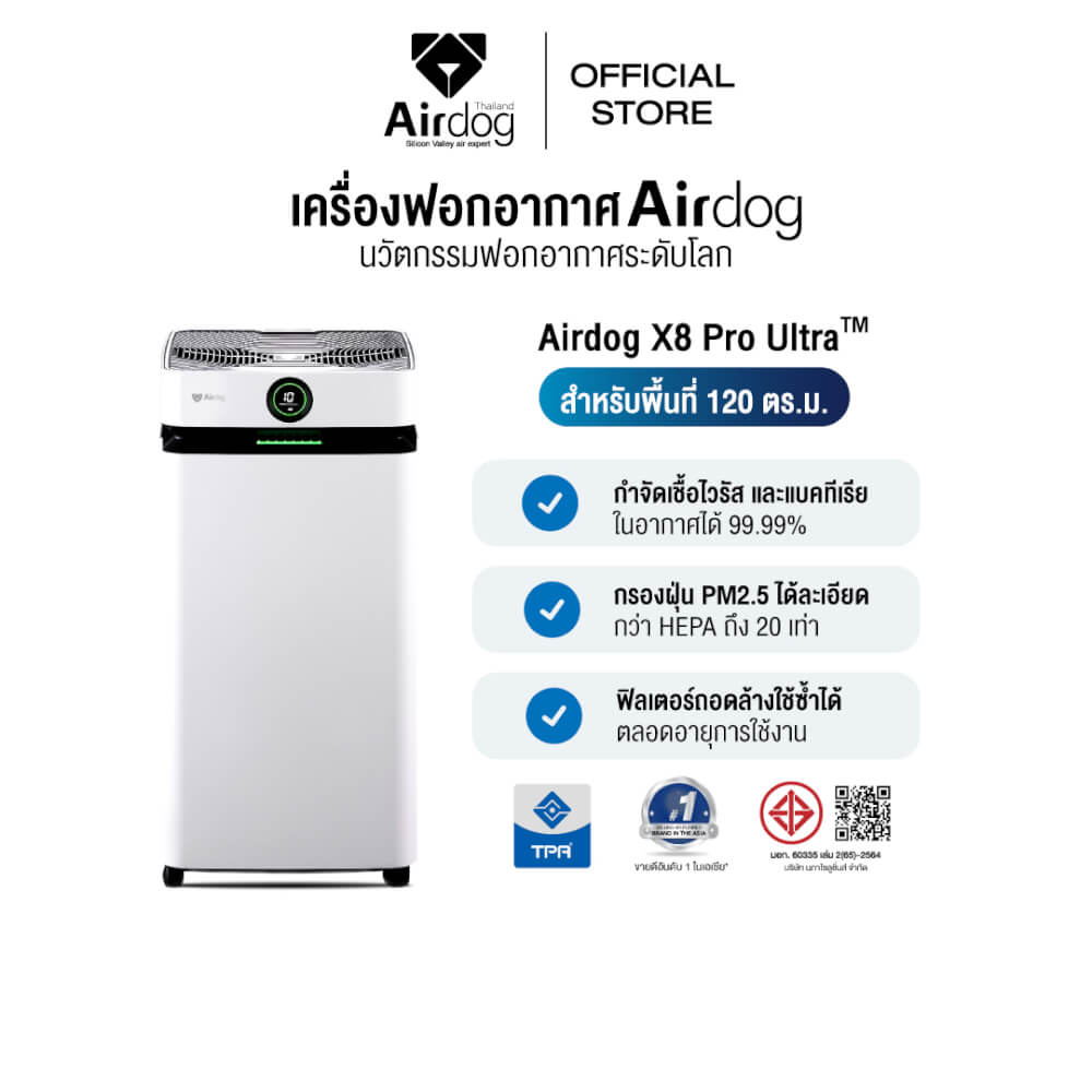 เครื่องฟอกอากาศ Airdog X8Pro Ultra สีขาว (100 - 120 ตร.ม) ไม่เปลี่ยนฟิลเตอร์ : _1