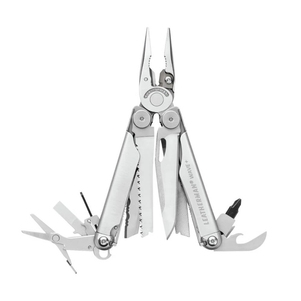 เครื่องมือ คีมพับ มีดพับ Leatherman รุ่น wave+ สีเงิน