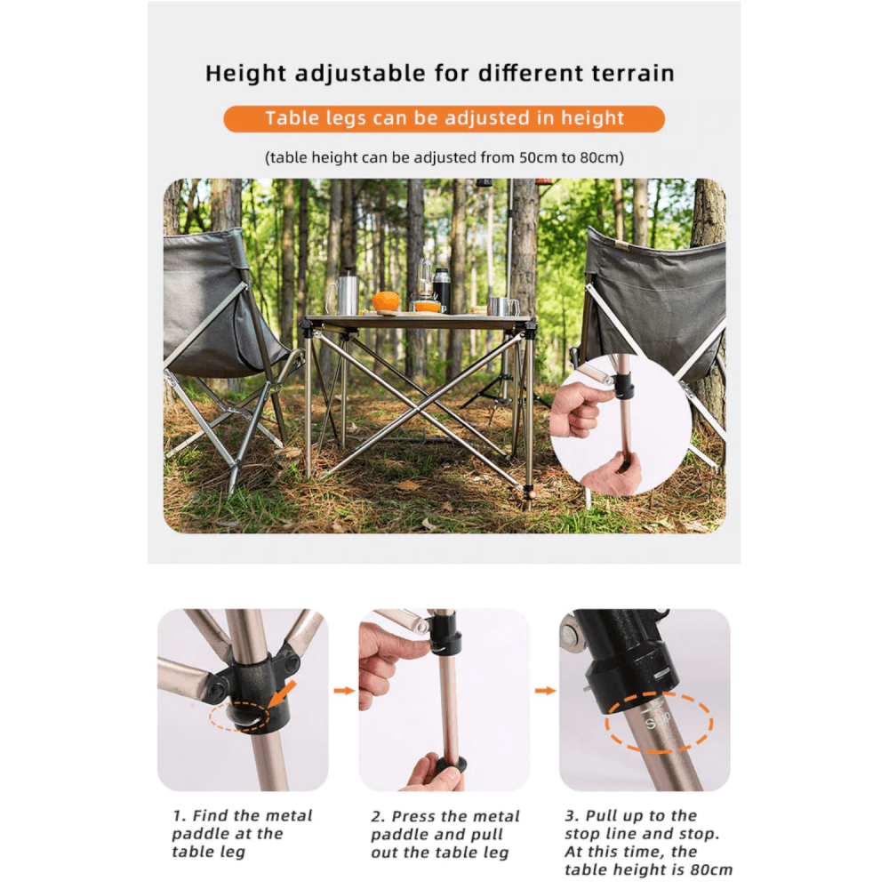 โต๊ะพับแคมป์ปิ้ง Blackdeer Aluminum Alloy Egg Roll Table Max สีเทา_6