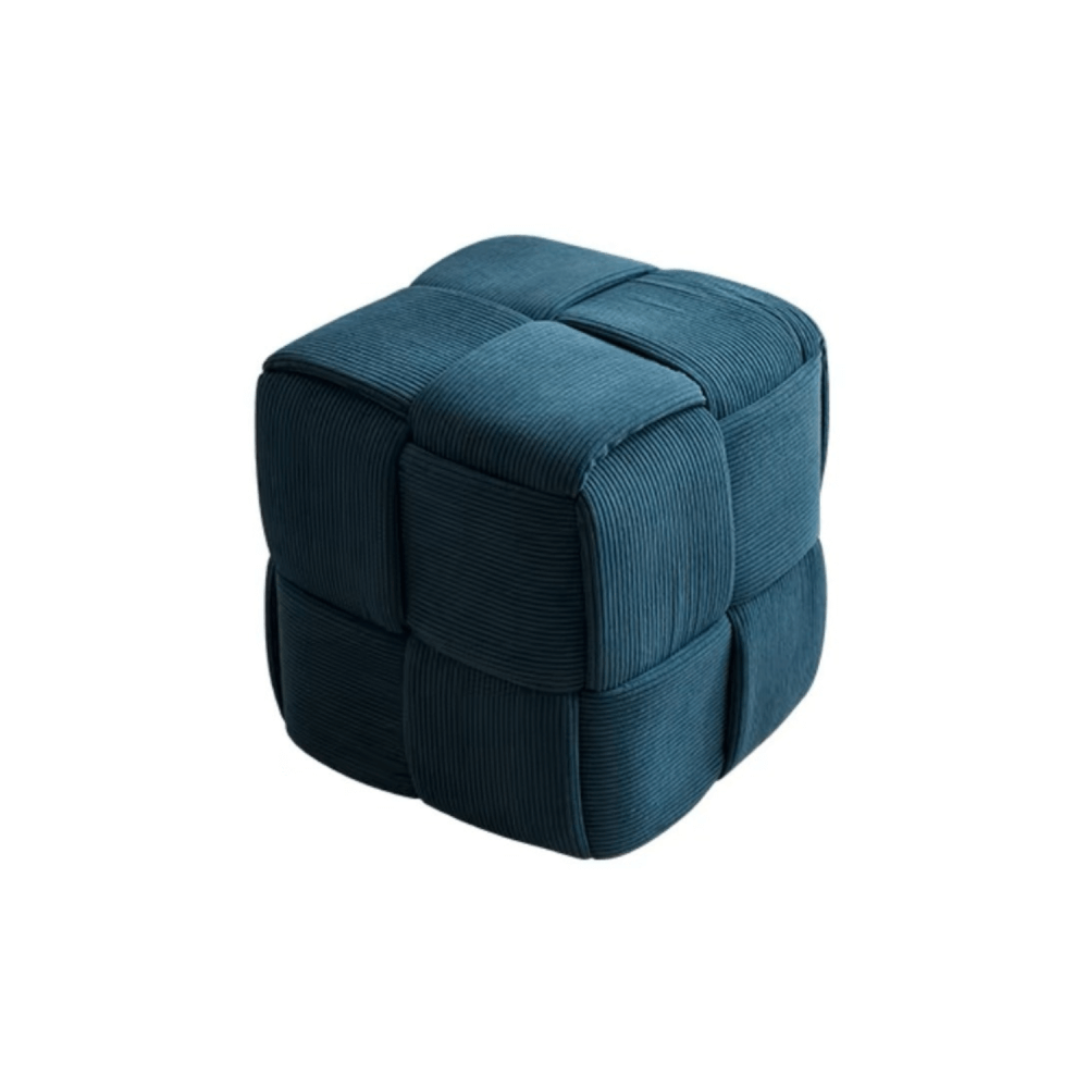 สตูลผ้าลูกฟูก MY DOLLS HOUSE COZY CUBE 38 ซม. สีน้ำเงินอมเขียว