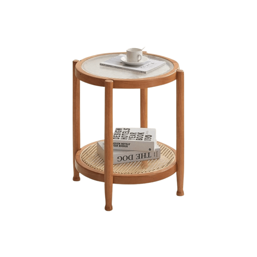 โต๊ะข้าง MY DOLLS HOUSE HOMU RATTAN 60 ซม. สีน้ำตาลวอลนัท